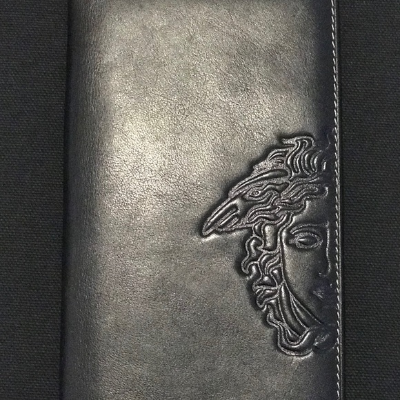 Versace Handbags - Authentic VERSACE Pre-Owned Black Leather Wallet